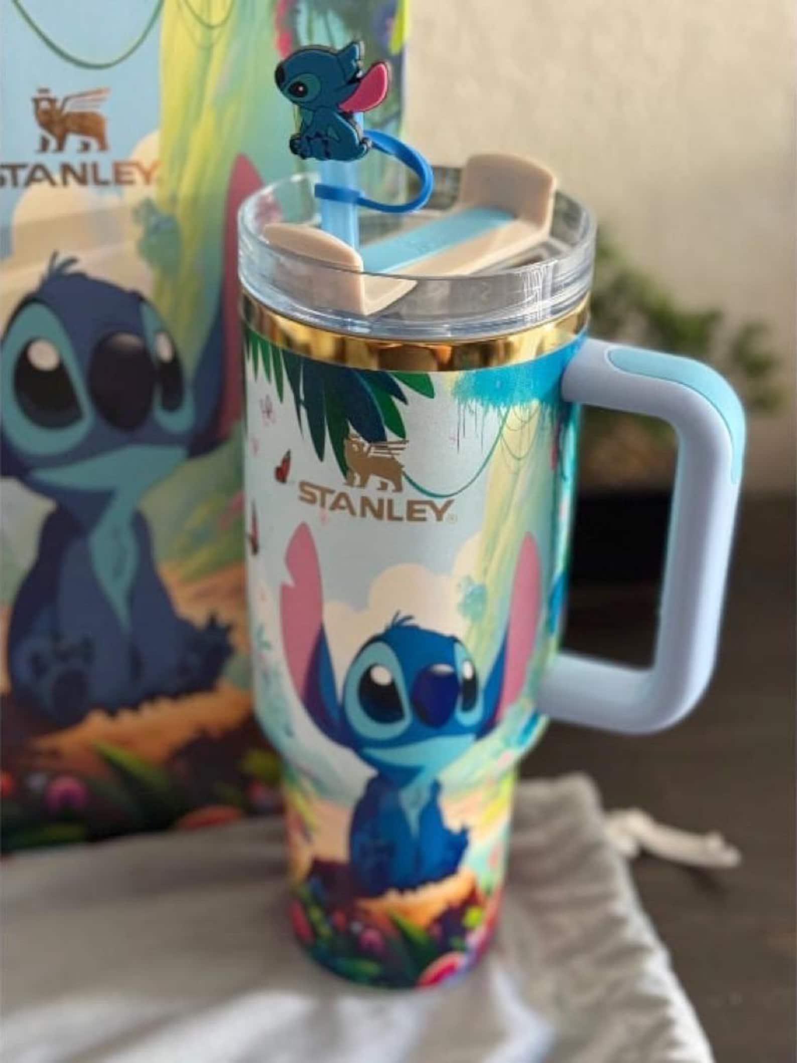 🎁Stitch Insulated Cup Gift Box 40 oz Include Straw and Topper
