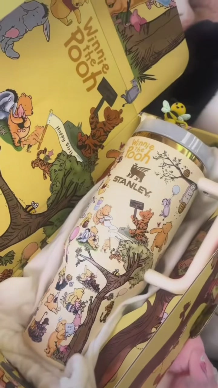 🎁Winnie The Pooh Insulated Cup Gift Box 40 oz Include Straw and Topper